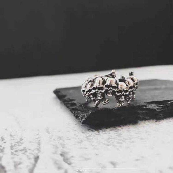 

chrome heart fashion opening skull personality ring punk style thai silver sterling silver couple silver jewelry hip hop silver jewelry