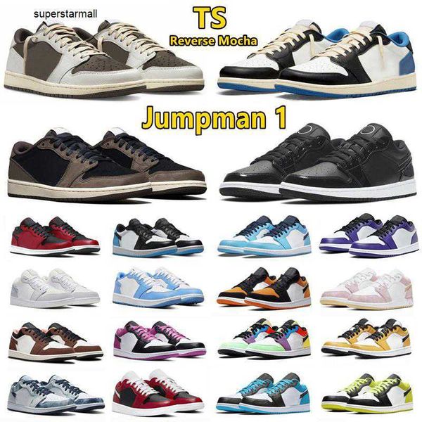 

jumpman 1s low basketball shoes unc university blue hyper royal court purple light smoky grey pine green shadow reverse bred sports men wome, Black