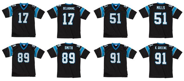 

stitched football jersey 91 kevin greene 51 sam mills 17 jake delhomme 89 steve smith 1996-2003 mitchell & ness retro rugby jerseys men wome