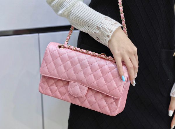 

10a super original quality women chain shoulder bags caviar lambskin leather luxury designer cf bag fashion crossbody classic flap handbag l