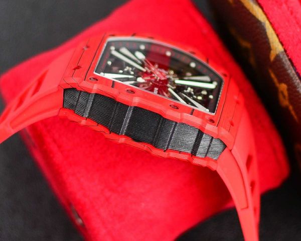 

rm12-01 real tourbillon watch fantasic superb men wrist watches im7p high-end quality mechanical uhr ntpt all carbon fiber case montre richa, Slivery;brown