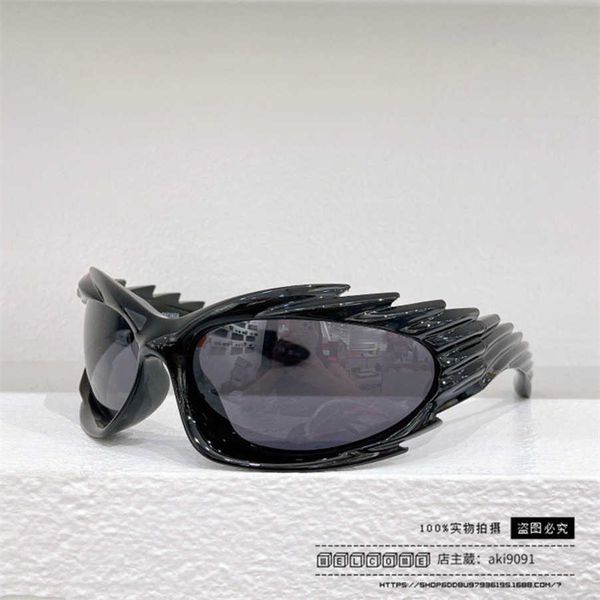 

2023 new luxury designer family b's new style special-shaped serrated sunglasses for men and women's internet celebrities the same, White;black