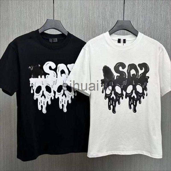

men's t-shirts men's fashion trend casual letter printing oversized round neck cotton t-shirt short sleeve shirt youth clothing d2, White;black