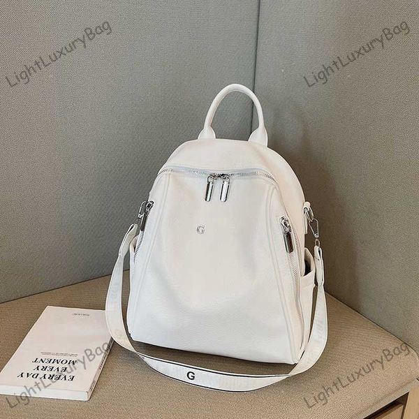 

brand designer high capacity backpack fashion student schoolbag women men leather luxury handbags sports outdoor bag classic female commute