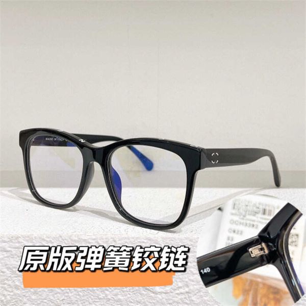 

2023 new luxury designer sunglasses family quan zhilong same style male plate myopia eyeglass frame female size 53 ch3392 plain face, White;black