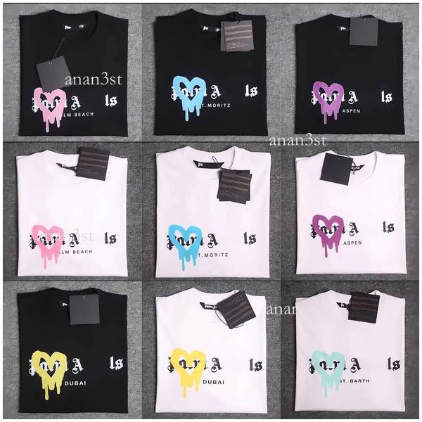 

men's t shirts 2023 summer mens palm shir graffii t shir palms palmangel ciy designer limied inkje graffii leer prining women's an, White;black