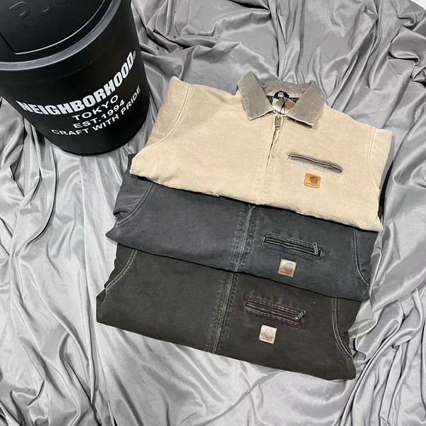 

2023 mens jacket vintage style classic designer detroit work coat jacket streatwear j97, Black;brown