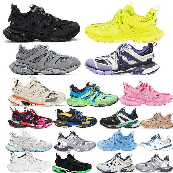 

designer casual shoes mens women track 3.0 tracks white black sneakers tess.s. gomma leather trainer nylon printed platform trainers shoes