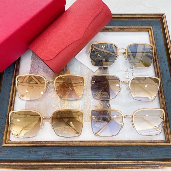 

2023 new luxury designer fengins tide square leopard head label sunglasses net red the same uv resistant sunglasses ct0199s, White;black