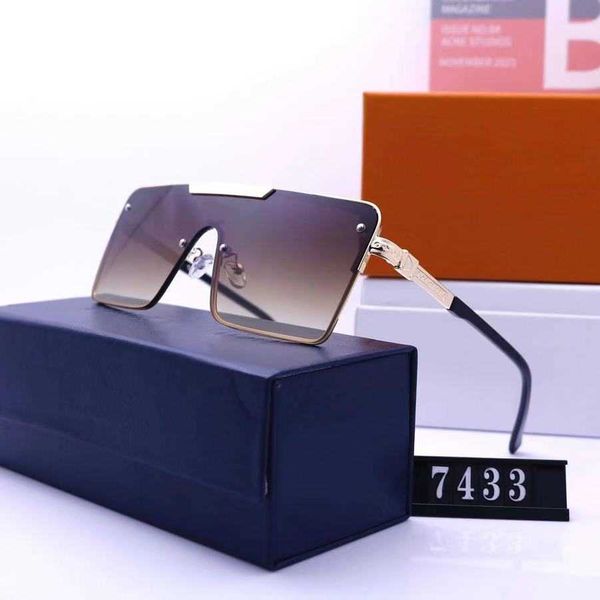 

2023 luxury designer sunglasses overseas new l family online popular men's and women's sunglasses tourism box glasses p7433, White;black