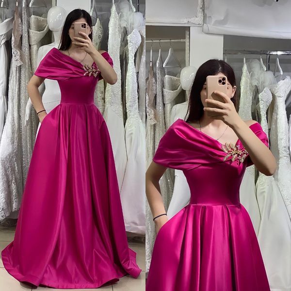 

elegant rosy pink evening dresses off shoulder a line party prom dress pleats long dress for special occasion, Black;red