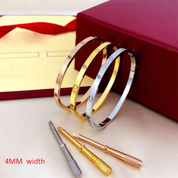 

designer screw bracelet nail bracelet cuff gold bangle women men titanium steel bracelets for lover gold silver rose fashion bracelet luxury, Black