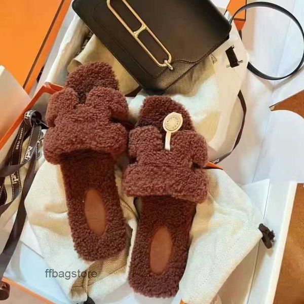 

women casual h slides sandal flat oran sheepskin slipper slide designer sandals slippers slipper shearling woolskin winter plush warm fur cl