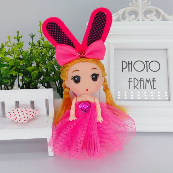 

fashion blogger designer jewelry 12cm doll key chain pendant enamel toy doll children's day gift keychains lanyards keyrings wholesale, Slivery;golden