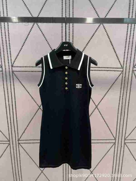 

basic & casual dresses designer summer new letter embroidery decoration gold button polo short sleeve dress fashionable sweet style avti, Black;gray
