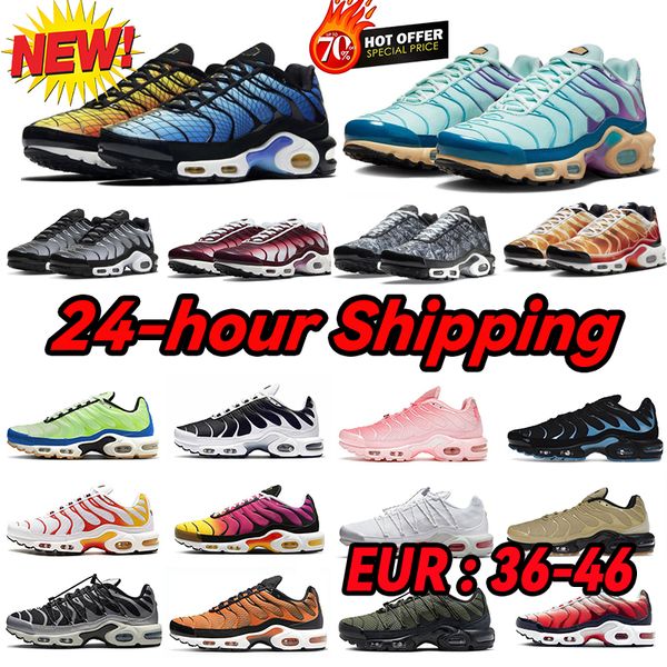 

2023 runing shoes terrascape tns pluss mens designer trainer black grey game royal medium olive reflective triple white sneakers sports shoe