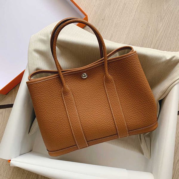 

original edition h ermes party garden tote bags luxury designer online store 2023 new togo layer cowhide bag litchi pattern handheld one sh