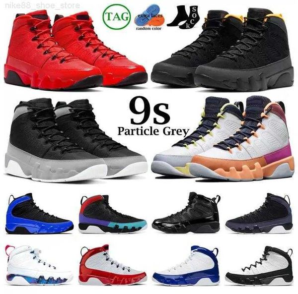 

with box 2023 fashion men basketball shoes 9s jumpman 9 particle grey change the world chile red fire university gold blue mens trainers spo, Black