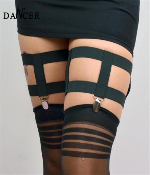 

2015 garter rivet women black lingerie pastel goth cinta liga garter stockings bondage harness products garter metal clip3514209, Black;white