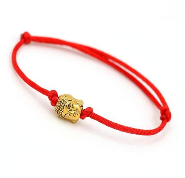 

lucky buddha head charms bracelet red string thread rope bracelet for women men evil eye jewelry gifts6627617, Golden;silver