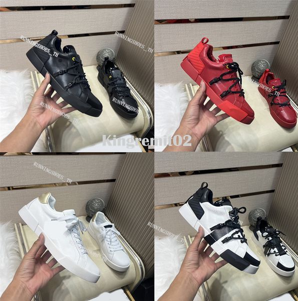 

designer sneakers portofino sneakers men shoe white leather shoe calfskin nappa sneaker brands comfort outdoor trainers, Black
