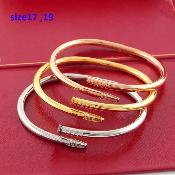 

gold nail bracelet designer bracelet lovers jewelry classics hip hop rock punk casual stainless steel buckle charm cuff man silver bracelets, Black