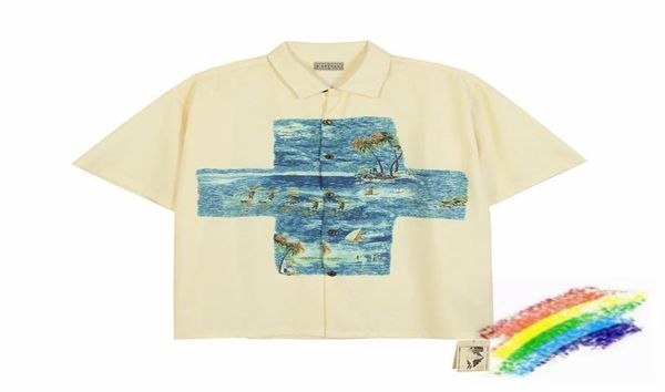 

men's casual shirts oversized kapital shirt men women 1:1 hawaiian surf print tees5137715, White;black