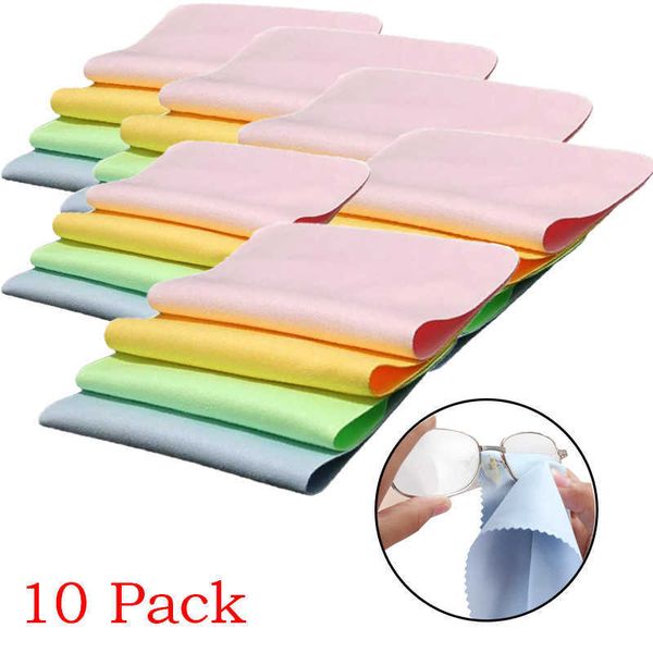 

10 pack microfiber cleaning cloth wipes for eyeglasses 130mmx130mm eyeglass cleaning cloth for camera computer glasses cloth, Blue