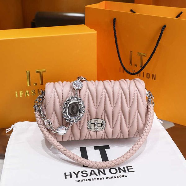 

designer bags miui tote pleated bag fengshui diamond chain women's bag crystal underarm bag fashion crossbody bag dj4i