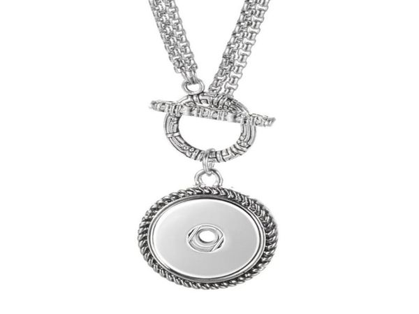 

pendant necklaces stainless steel chain vocheng interchangeable jewerly ginger snap jewelry toggle necklace for 18mm charms nn72199181809, Silver