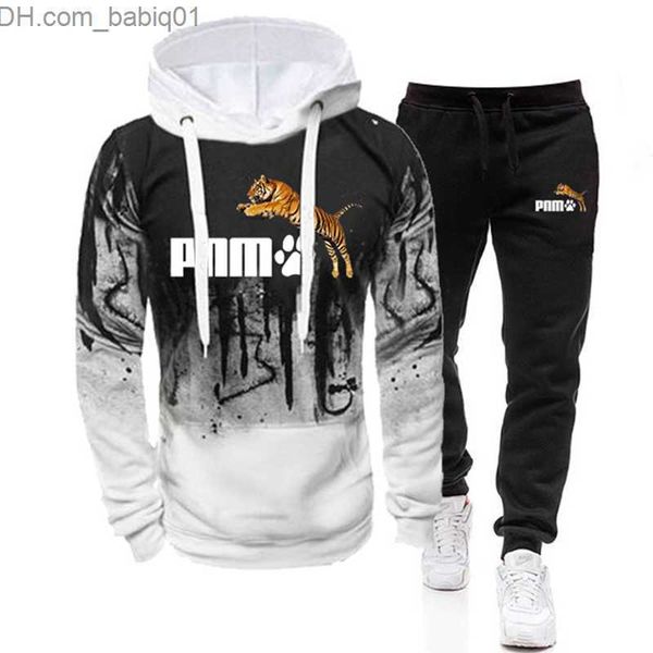 

men's tracksuits spring autumn fashion clothing tracksuit men 2 piece set hoodies+pants sets hoody mens sweatshirt sport joggers sweatp, Gray
