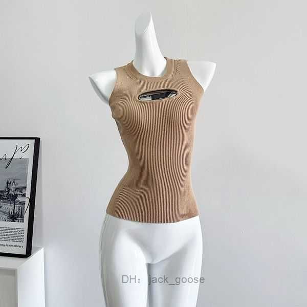 

diesel cropped knit tank designer diesel t-shirt hollow out womens knits women sleeveless yoga tees vests 1 frbg, White