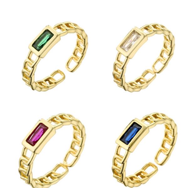 

street hip hop high profile ring gangster gold plated micro set light luxury simple jewelry zircon opening adjustment, Silver