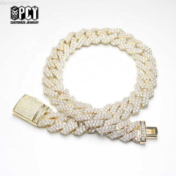 

fashion silver jewelry fine cuban link chain necklace silver with vvs moissanite custom necklace