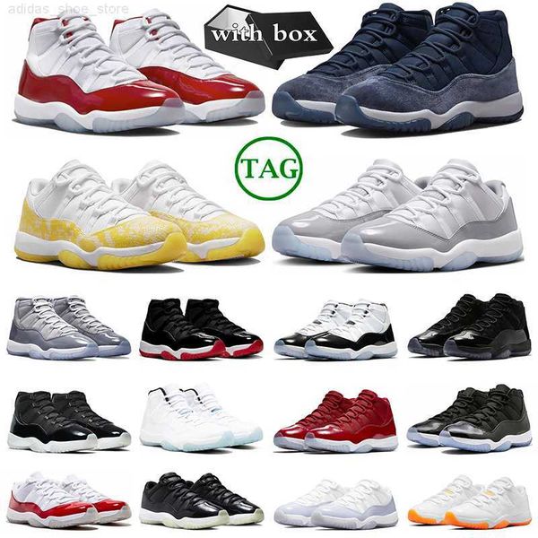 

with box cherry 11s basketball shoes cool grey 11 mens trainers cap and gown gamma bred jubilee legend blue midnight navy women sneakers spo, Black