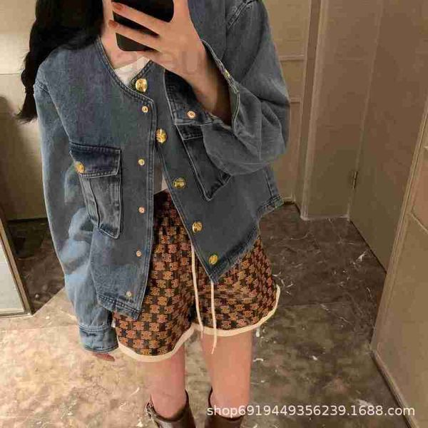 

women's jackets designer early autumn new letter printing wash jean jacket looks thin lazy 1y6t, Black;brown