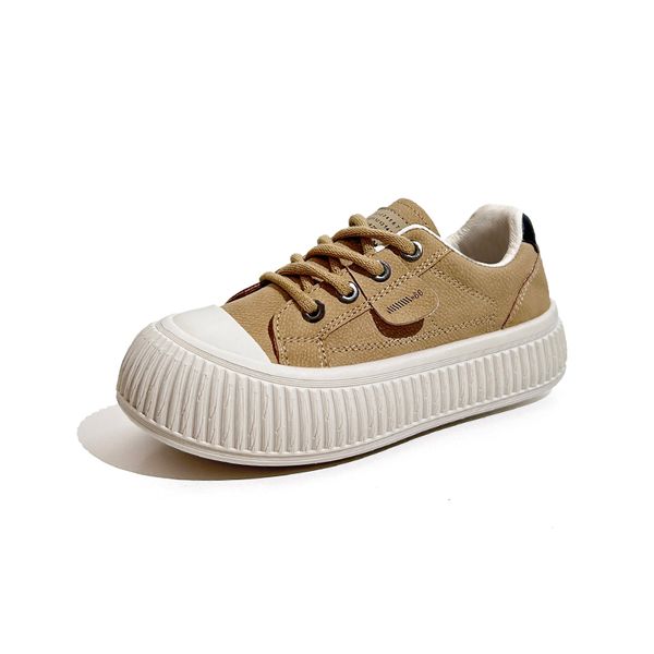 

fashion designer women casual shoes leather platform sneakers beige black white outdoor womens girls lace-up flat sports trainers size 36-41