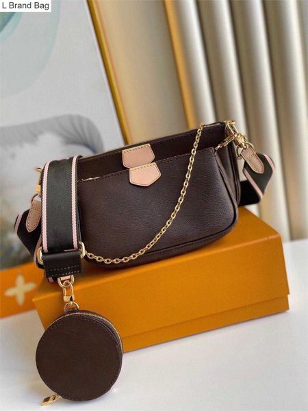 

2023 new 10a designer bag chain strap purse multi pochette leather bags messenger bag women luxurys handbags shoulder crossbody the tote bag, Black