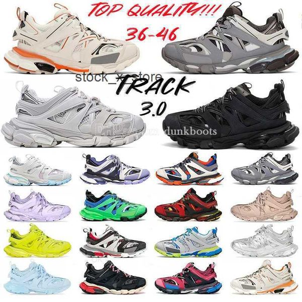 

designers casual shoes track 3.0 tess s sneakers paris men women triple white black pink grey beige orange blue platform tracks 3 18ss sport