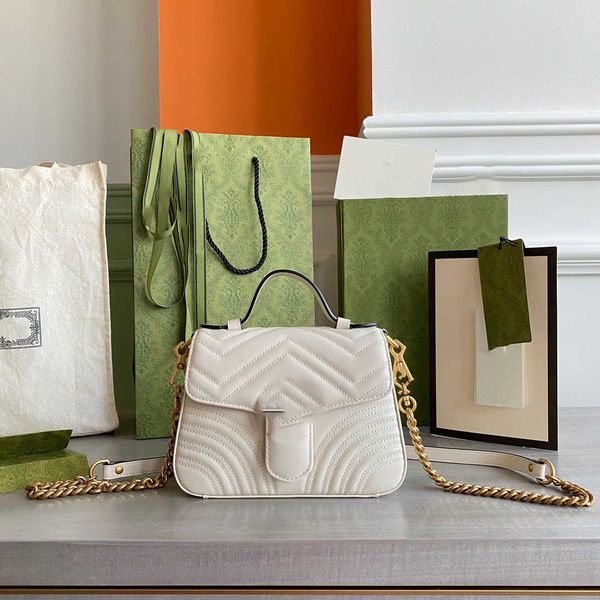 

designers bags fashion marmont bags white cowhide classic marmont love wave chain handheld shoulder crossbody women's bag v3zh
