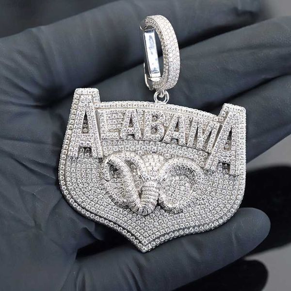 

Custom Luxury Cuban Pendant S925 Silver with Top Moissanite Diamond with Gra Pass Diamond Test Elephant Animal Pendant Jewelry