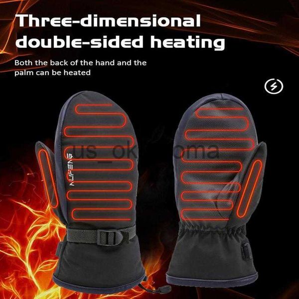 

ski gloves 1 pair winter heated gloves mittens touch screen waterproof electric heating running sports hiking ski gloves j230802