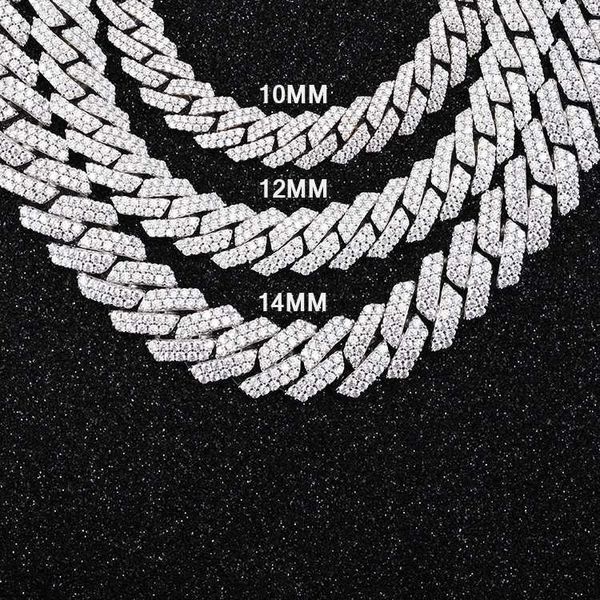 

Yu Ying Customization Miami Style Chain Bracelet S925 Sterling Silver Two Rows Vvs Moissanite Diamond Cuban Chain for Hiphop