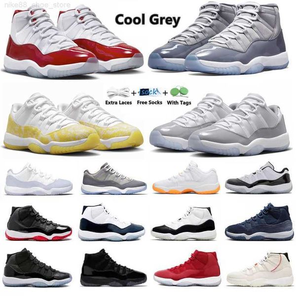 

jumpman 11 basketball shoes 11s mens sneakers cherry cool unc midnight navy yellow snakeskin pure violet cement grey citrus men women traine, Black