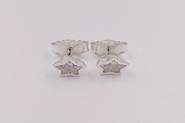 

earrings with clear czauthentic 925 sterling silver studs star silver stud fits european style jewelry3389903, Golden;silver