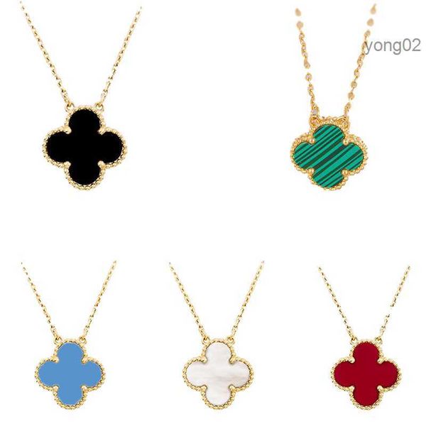 

18k gold plated necklaces luxury designer necklace four-leaf clover cleef fashion pendant necklace wedding party jewelry jewelry 40cm+5cm, Silver