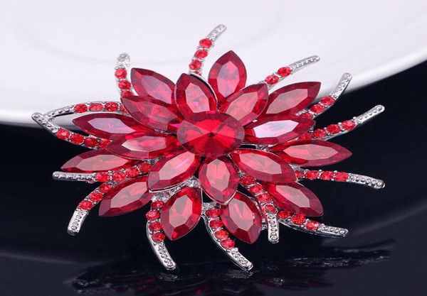 

austrian crystal brooch pins for women flower broches jewelry fashion wedding party bijoux broche4920918, Gray