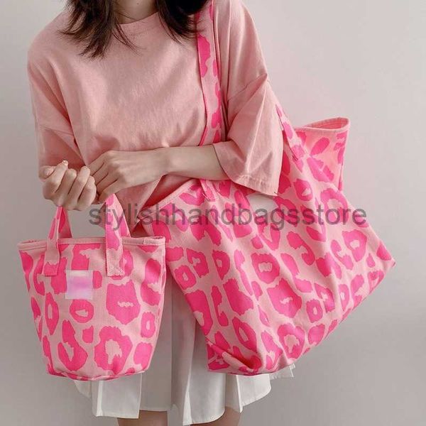 

totes pink leopard shoulder bag women's large capacity casual handbag women's cute canvas handbagstylishhandbagsstore