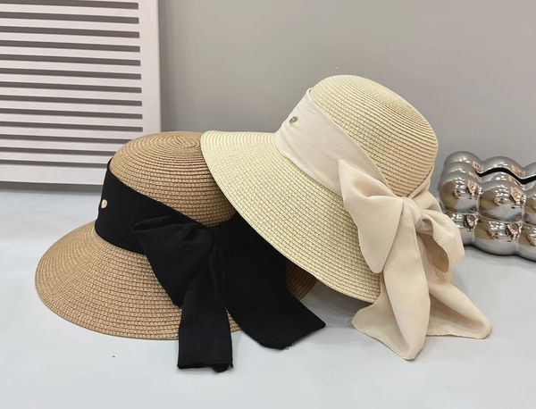 

new straw hat women's summer beach sunblock hat uv sun hat bow big brimmed fisherman hat, Blue;gray