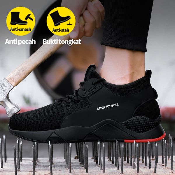 

safety shoes brand comfortable anti-slip anti-puncture construction work shoes hiking men safety shoes 230801, Black;brown